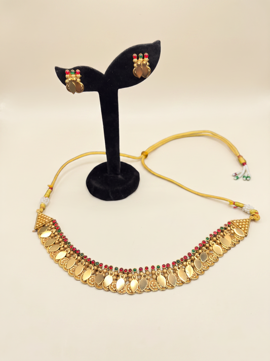 Floral Elakkathali Heritage Choker Set