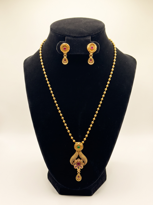 Beaded Long Pendant Necklace
