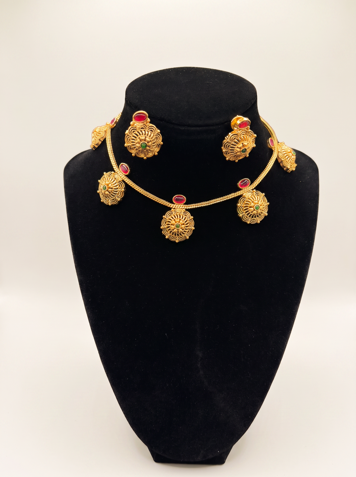 Floral Coin Necklace Set