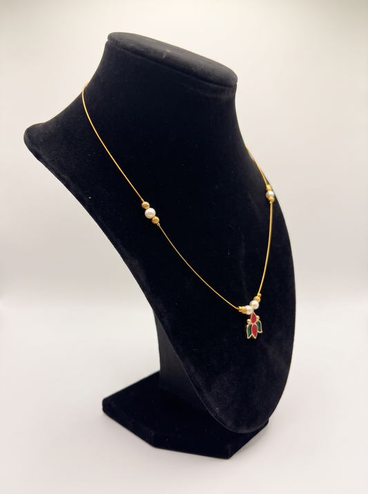 Invisible Chain Necklace with Lotus Pendant – 9 Colour Styles