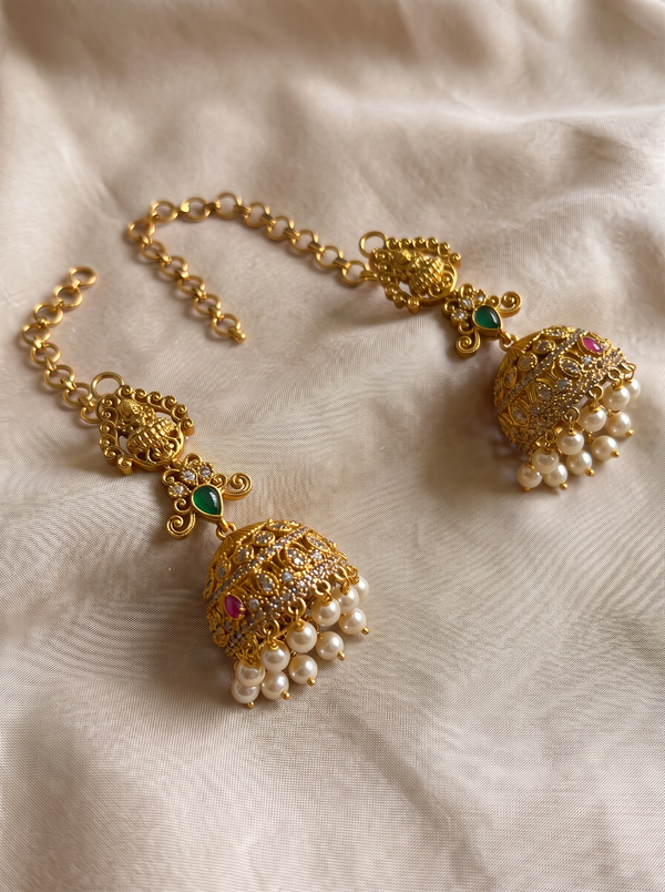 Lakshmi Devi Temple Jhumka Earrings