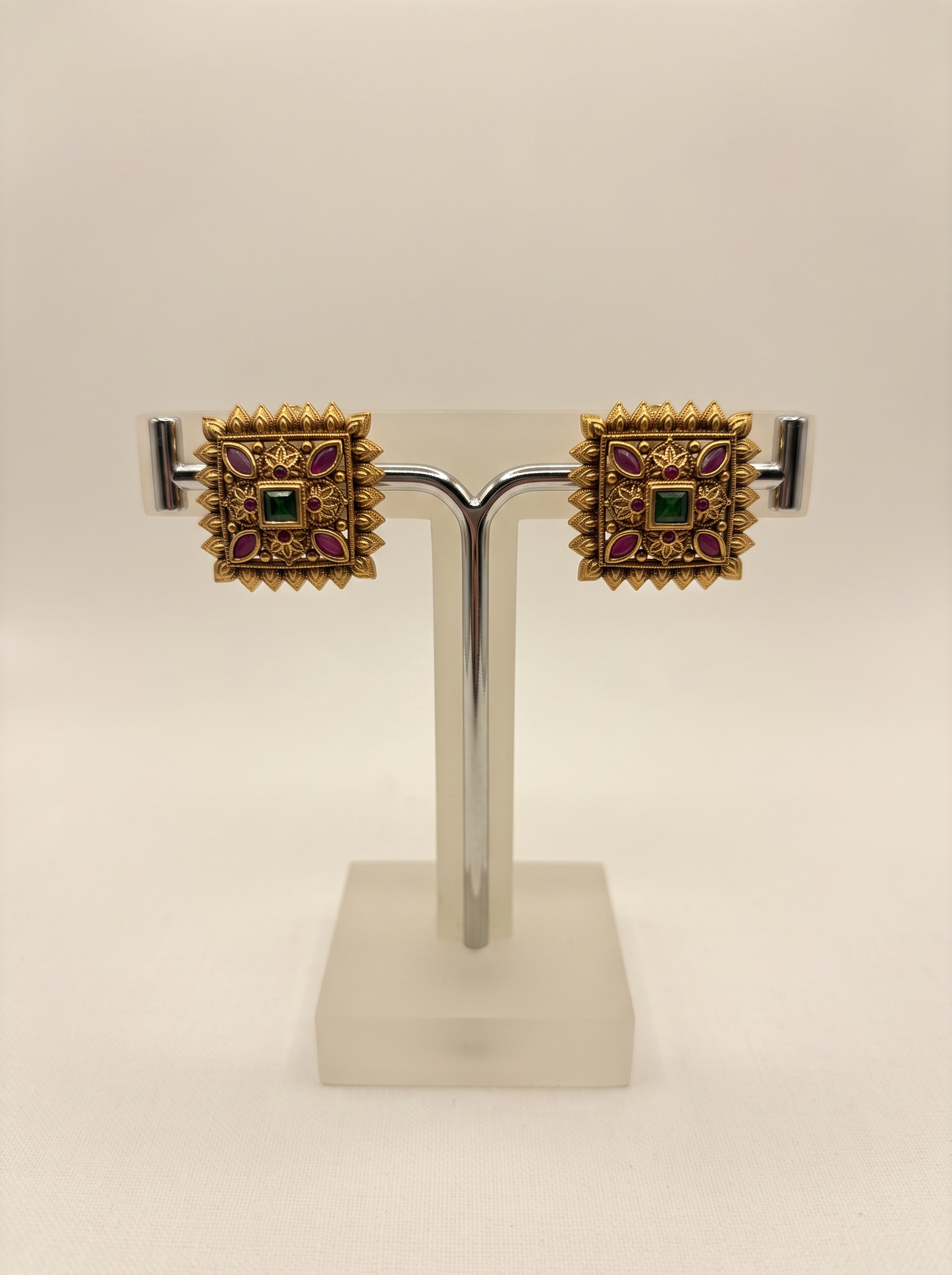 Sunburst Radiance Antique-Finish Stud Earrings