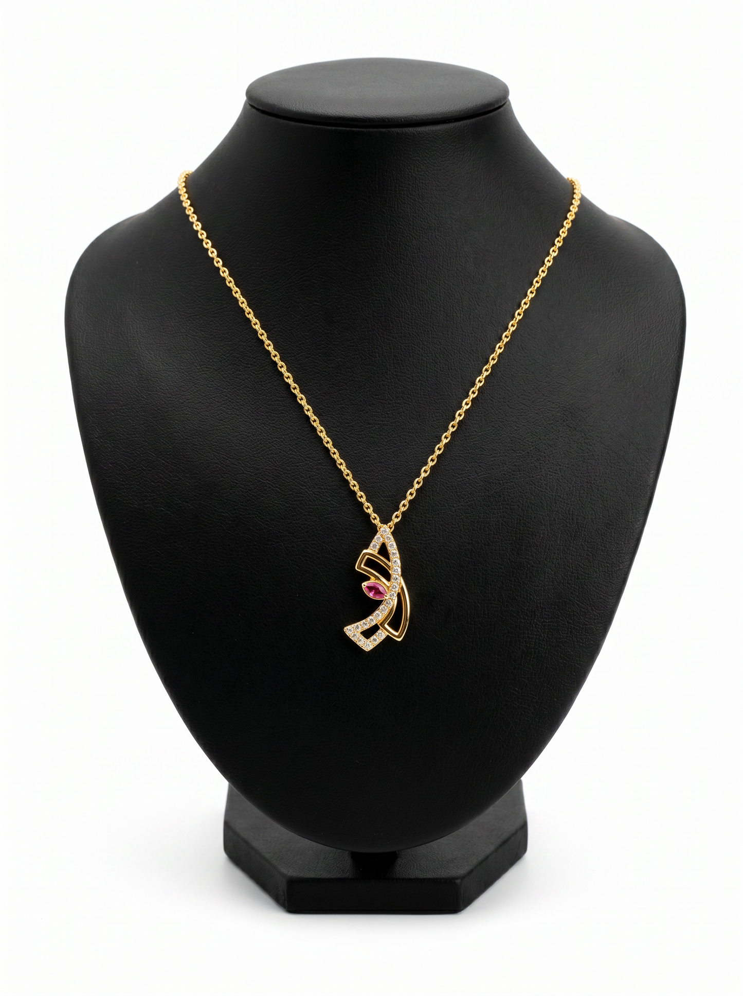 Luna Ruby Pendant Anti-Tarnish Necklace