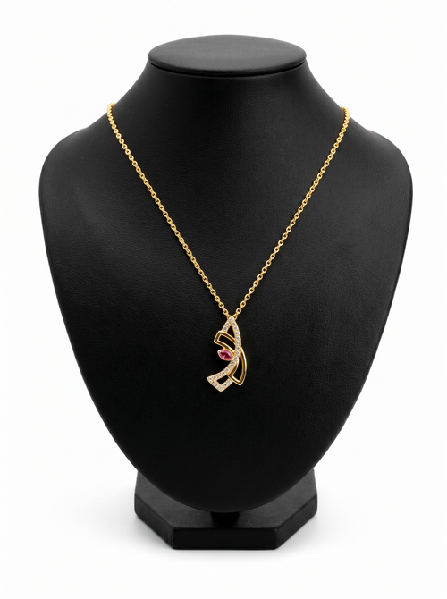 Luna Ruby Pendant Anti-Tarnish Necklace
