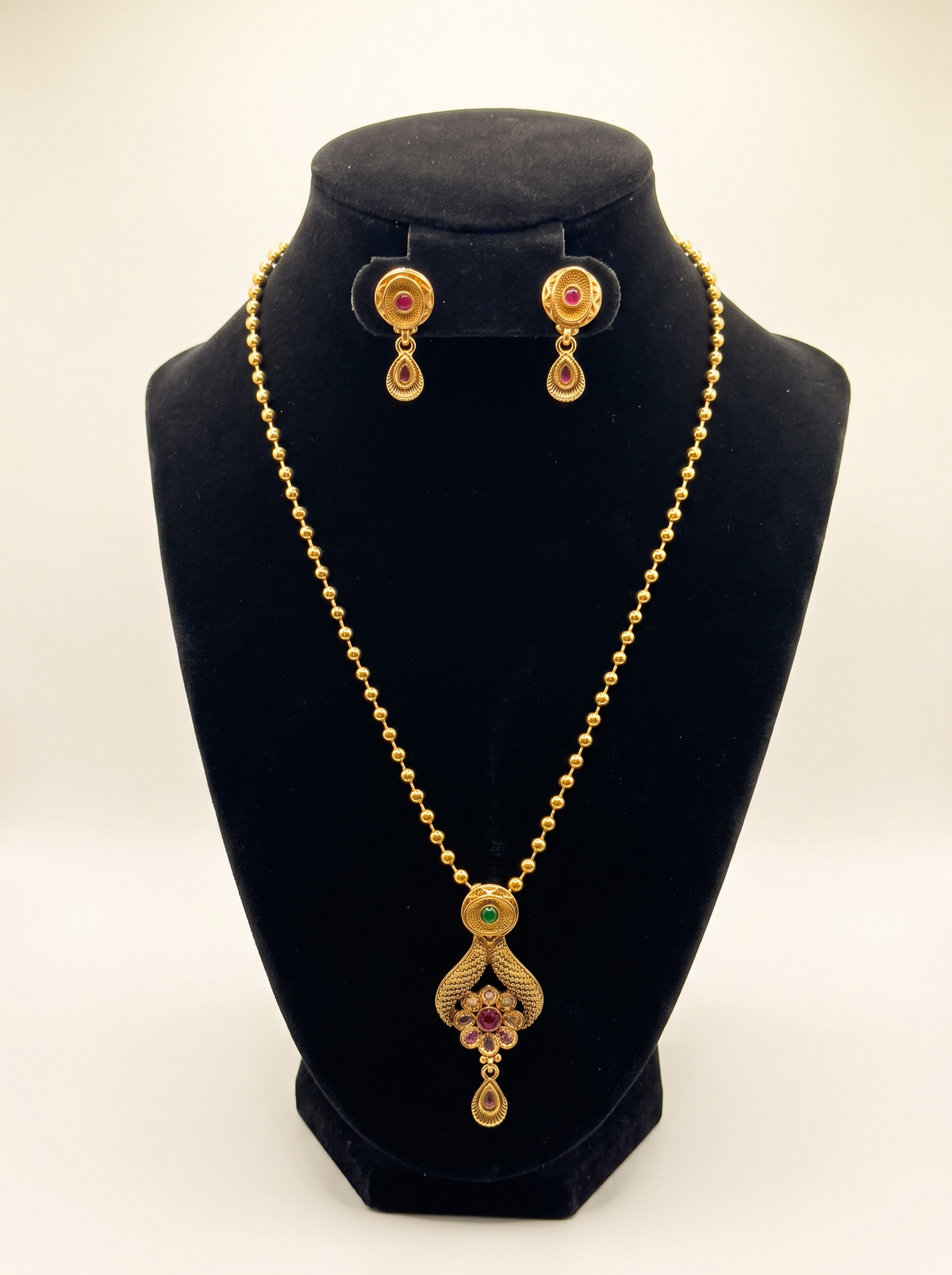 Beaded Long Pendant Necklace