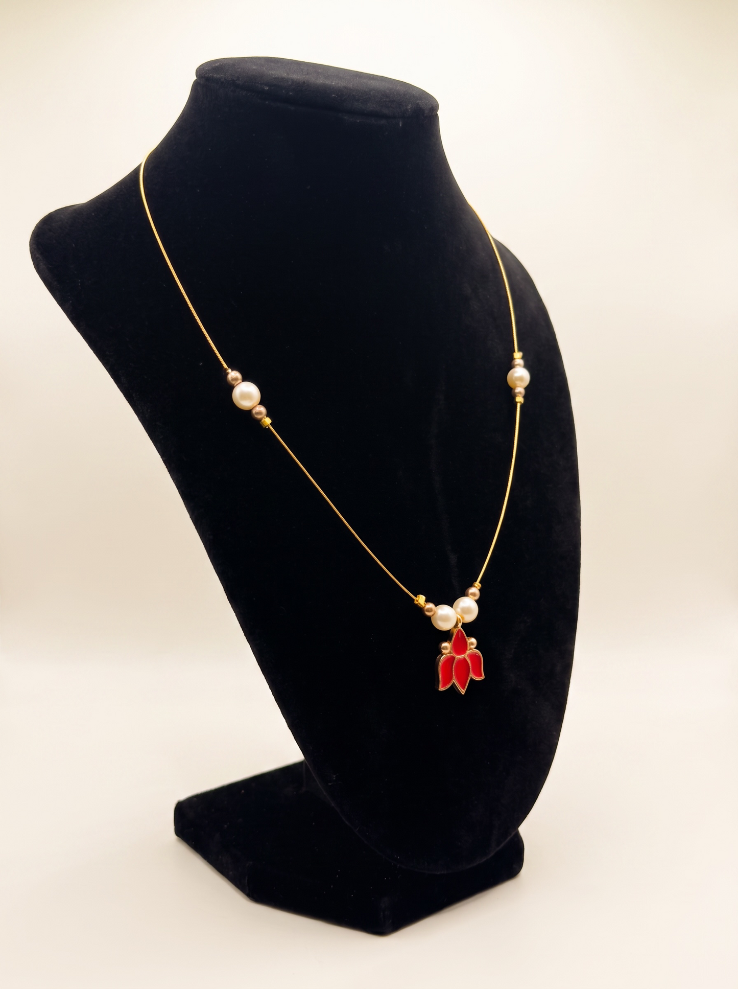 Invisible Chain Necklace with Lotus Pendant – 9 Colour Styles