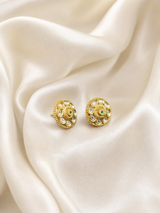Kundan-Style Domed Stud Earrings