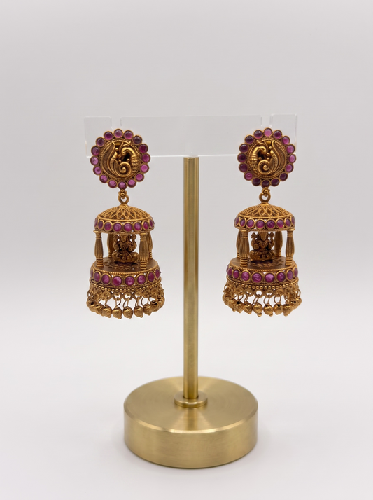 Premium Antique Gopuram Jhumka Earrings