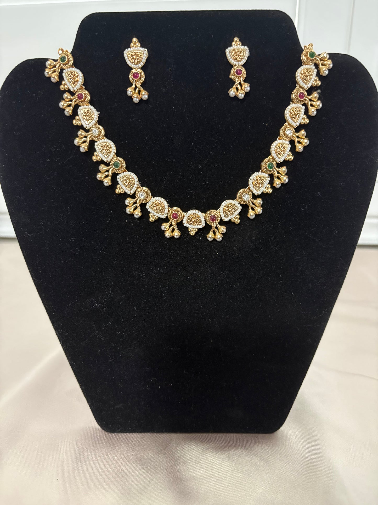 Pearl Petal Temple Necklace