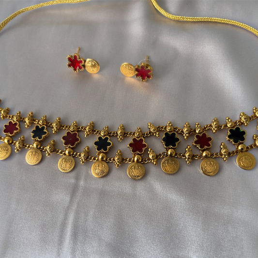 Pushpa Coin Choker Set