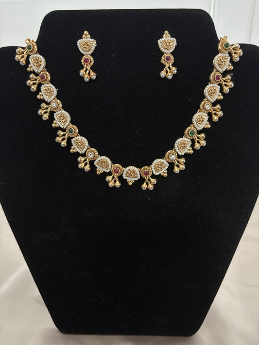 Pearl Petal Temple Necklace