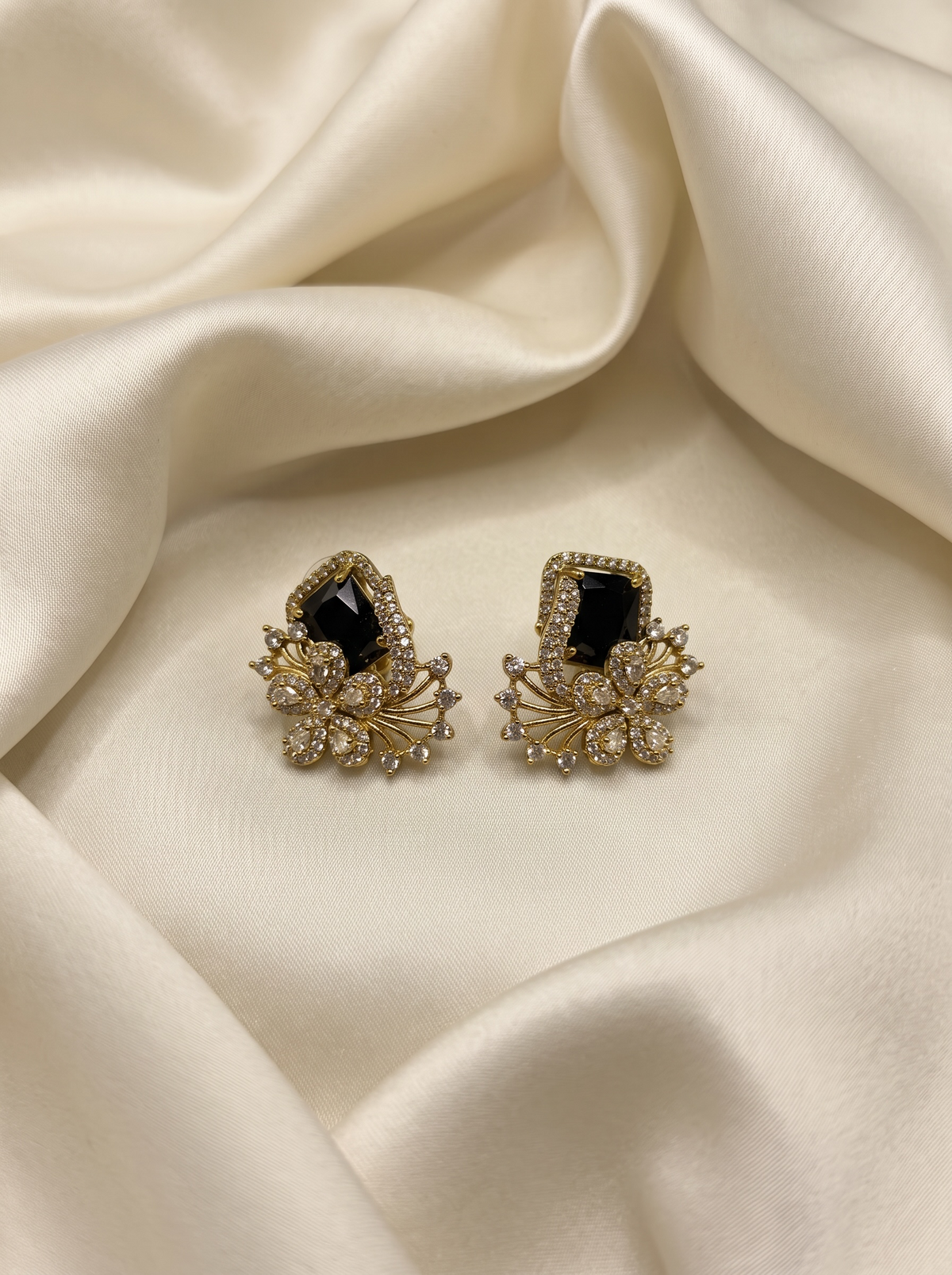 Noir Bloom Stud Earrings