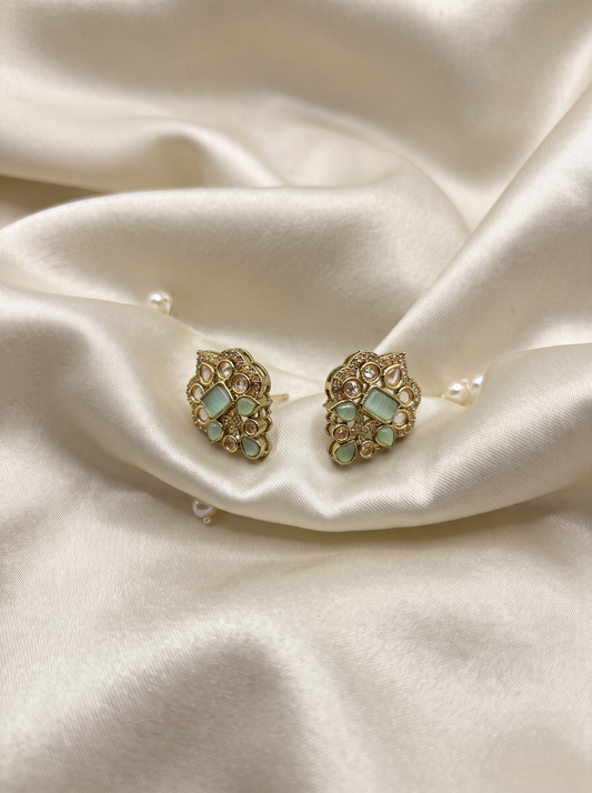 Kundan Floral Stud Earrings