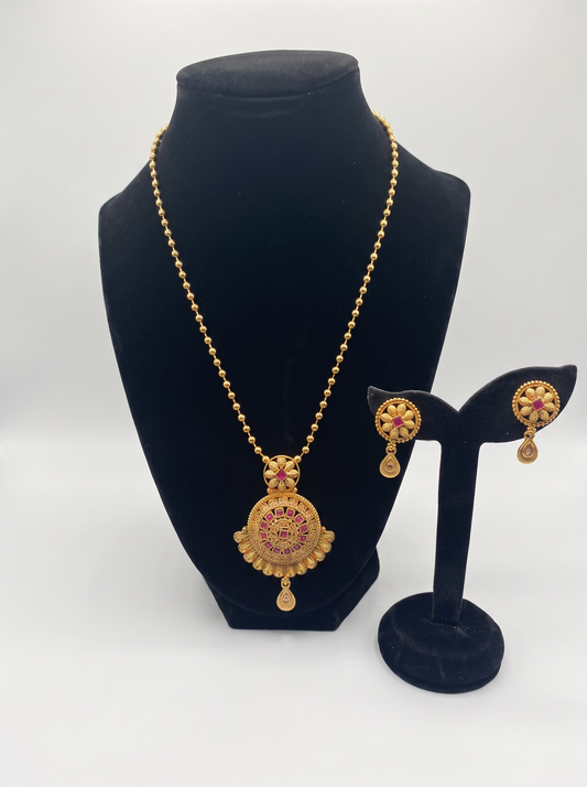 Rukmini Pendant Long Necklace Set