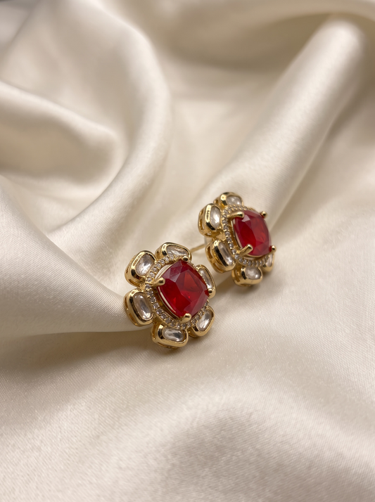 Ruby Bloom AD Stud Earrings
