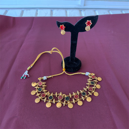 Pushpa Coin Choker Set