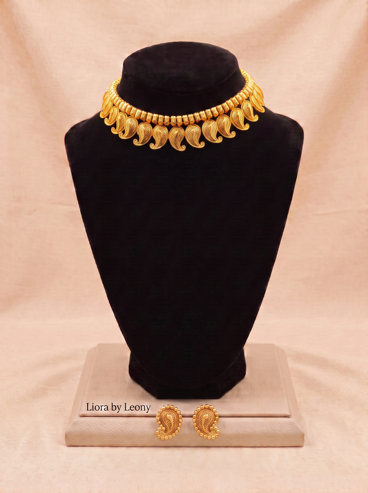 Antique Maanga Petal Necklace Set