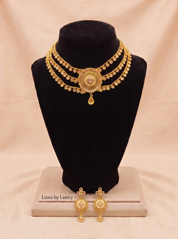 Multi Layered Gold-Tone  Necklace Set