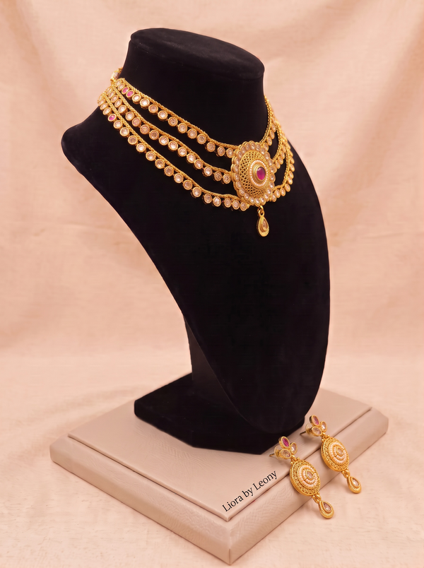 Multi Layered Gold-Tone  Necklace Set