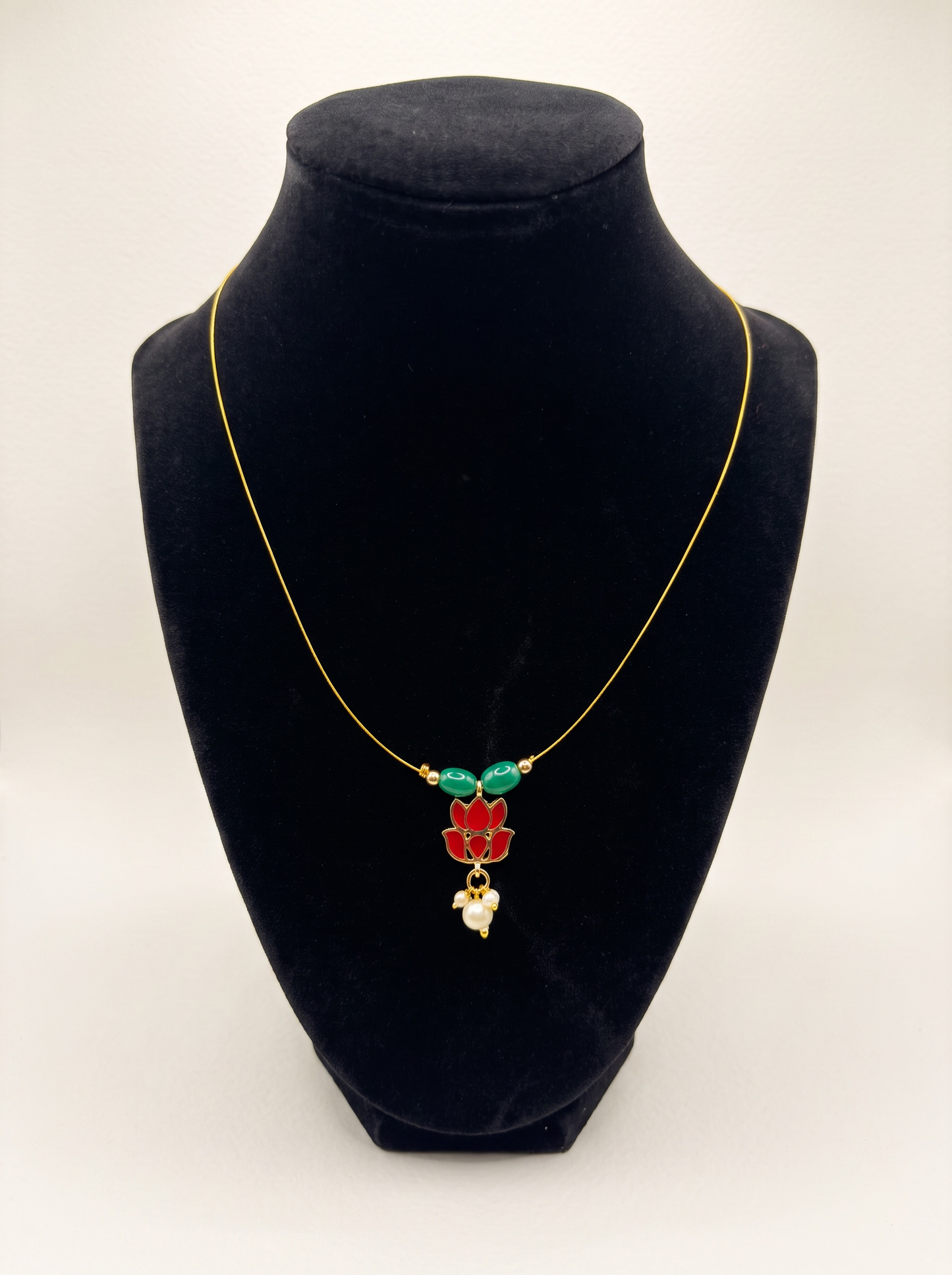 Invisible Chain Necklace with Lotus Pendant – 9 Colour Styles
