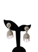 Silver Oxidised Pearl Jhumka Earrings