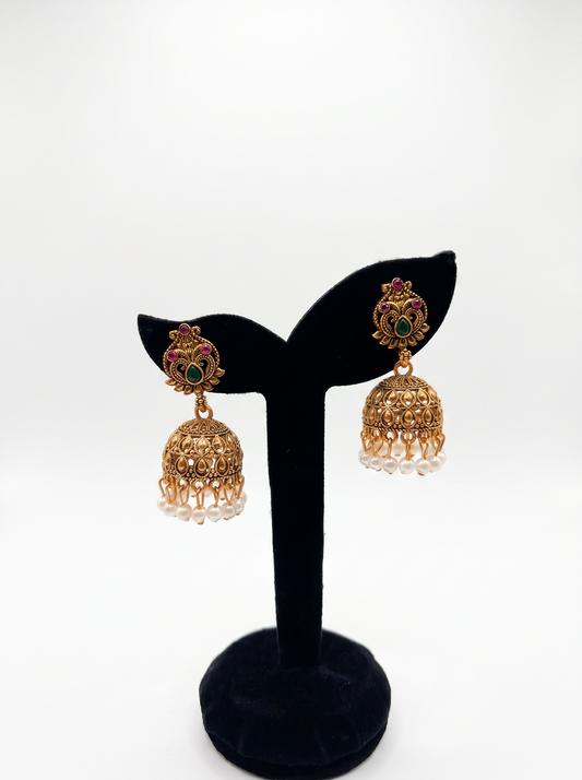 Emerald Lotus Jhumka