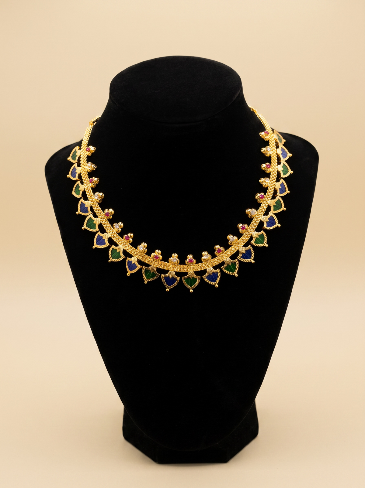 Dual Tone Palakka Gold Plated Necklace