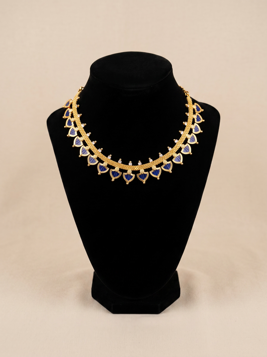 Blue Palakka Gold Plated Necklace