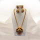 Gold-Toned Floral Garuda Necklace Set