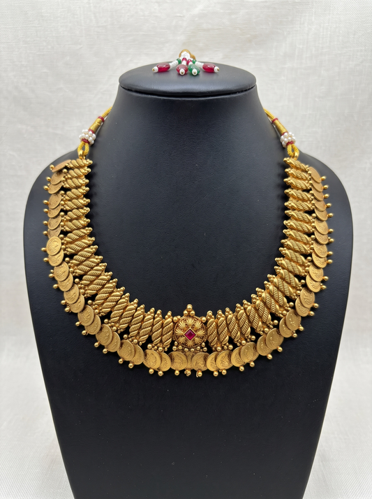 Ruby Stone antique coin necklace only