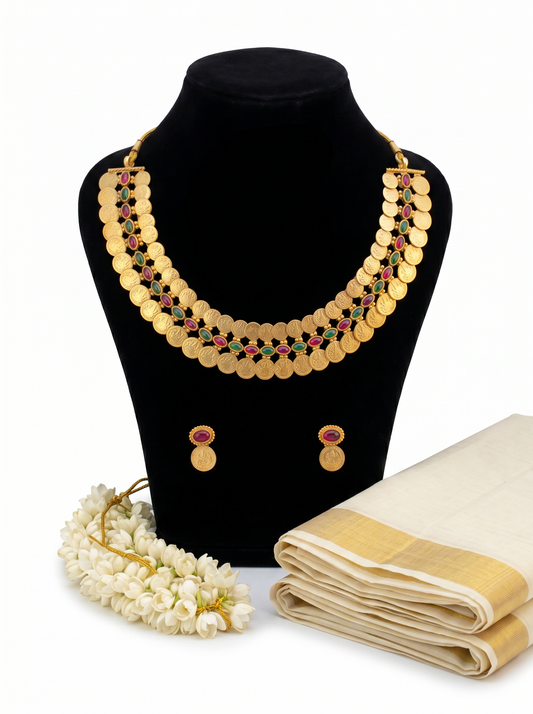 Emerald Coin Necklace