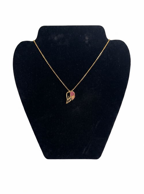 Ruby Heart Whisper Anti-Tarnish Necklace