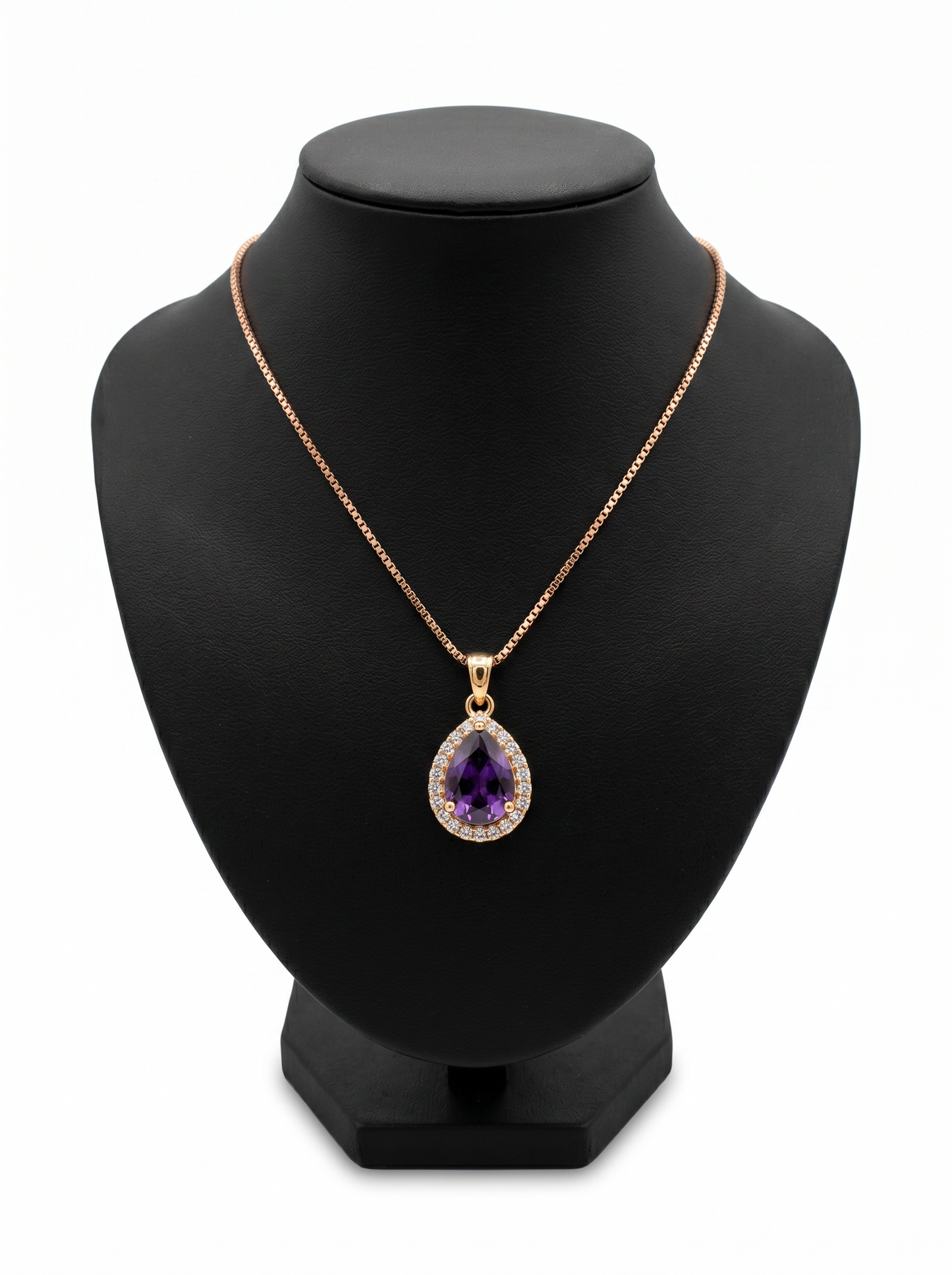 Amethyst Dewdrop Anti-Tarnish Necklace