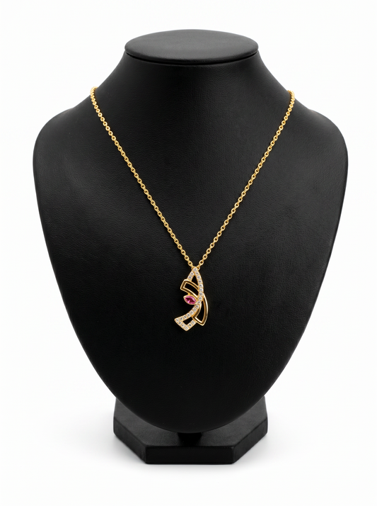 Luna Ruby Pendant Anti-Tarnish Necklace