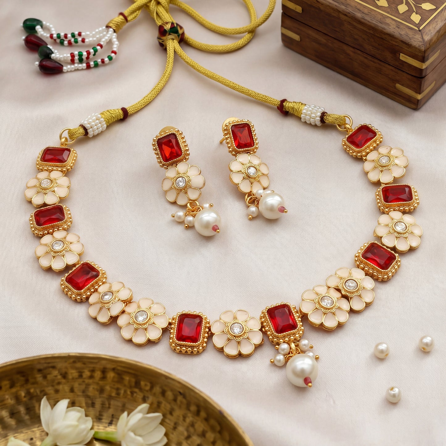 Ruby Bloom Floral Choker