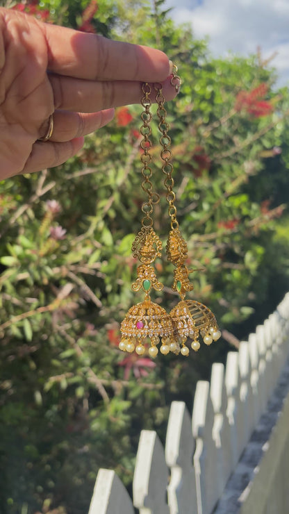 Lakshmi Devi Temple Jhumka Earrings