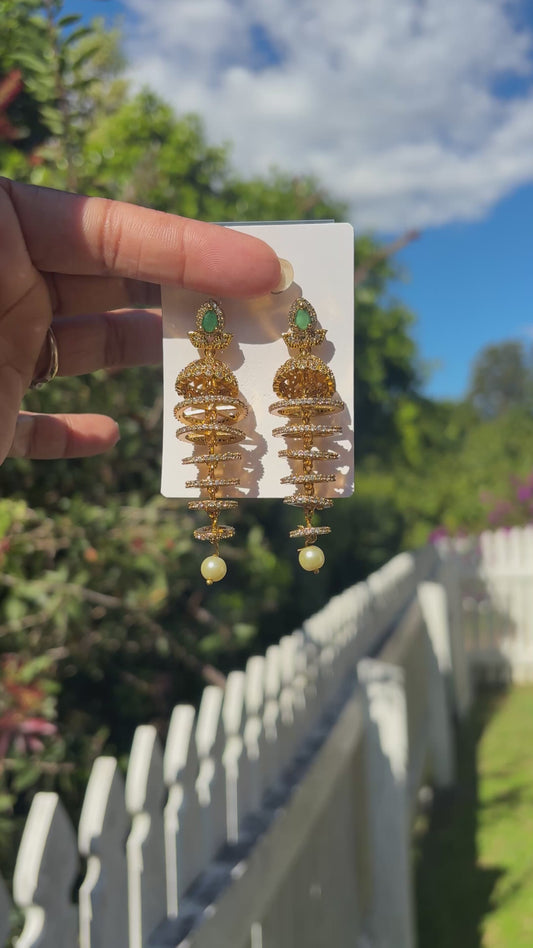 Spiral Cascade Jhumka Earrings